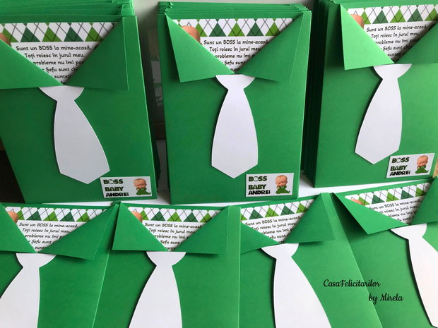 Etichete Baby boss costum verde
