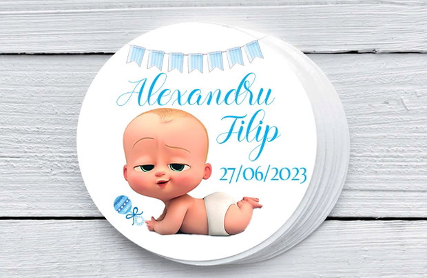 Etichete marturii botez Boss baby