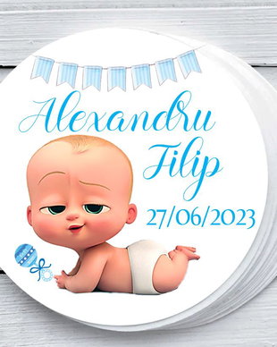 Stickere Baby Boss cu bebe în scutec