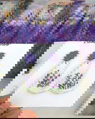 Cercei flori de lavandă