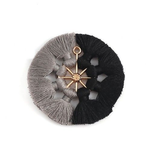 Pandantiv boho 53x5mm (negru gri)  DV.6007