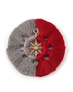 Pandantiv boho 53x5mm (rosu gri) DV.6007