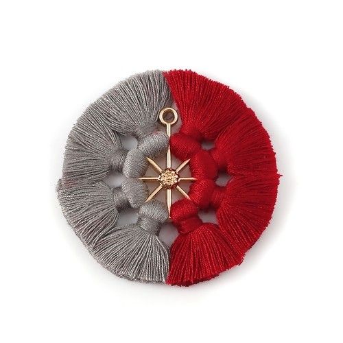 Pandantiv boho 53x5mm (rosu gri) DV.6007