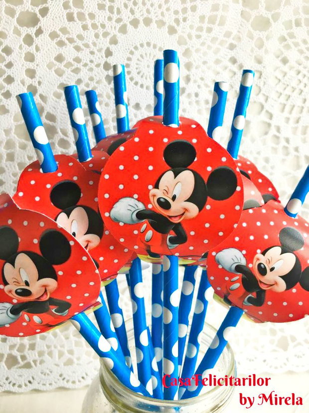 Ghirlandă Mickey Mouse cu papion galben  botez sau petreceri băieței