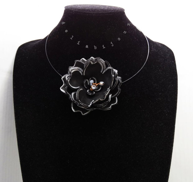 Colier handmade statement unicat -floral- foamiran (cod1256)