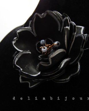 Colier handmade statement unicat -floral- foamiran (cod1256)