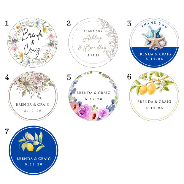 Sticker floral marturii sau invitatii, Sticker pesonalizat