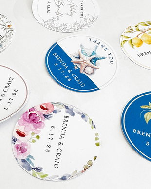 Sticker floral marturii sau invitatii, Sticker pesonalizat