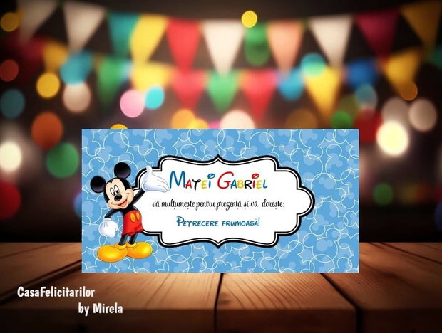 Plicicuri bani botez Mickey mouse