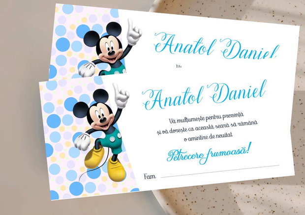 Plicicuri bani botez Mickey mouse