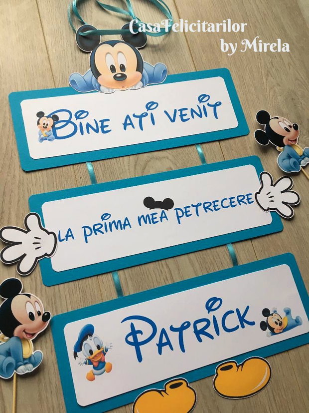 Banner Bine ati venit - baby Mickey mouse