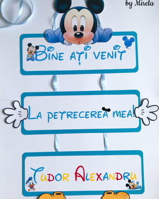 Banner Bine ati venit - baby Mickey mouse