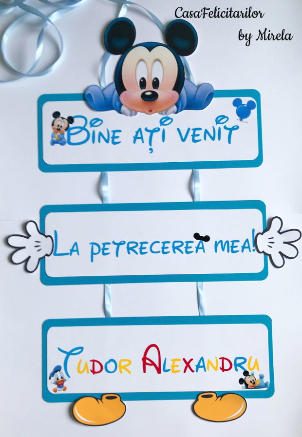 Banner Bine ati venit - baby Mickey mouse