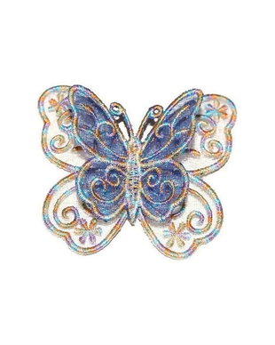 Brosa Fluture Aripi Duble  Bijuterie 3D Brodata