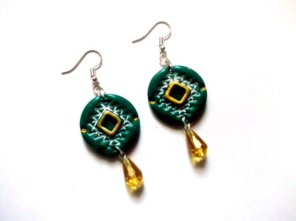 cercei fimo cu motiv traditional 48782