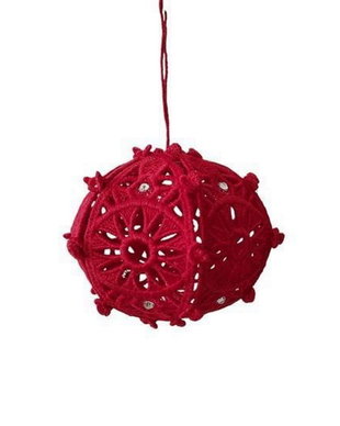 Globulet Rosu Christmas 3D cu Cristale