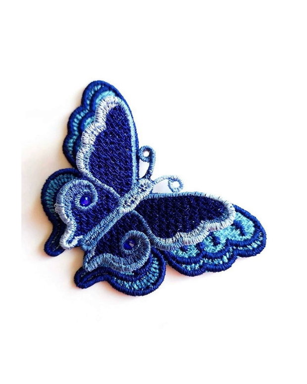Brosa Fluture Albastru Dublu