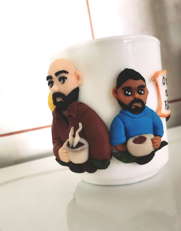 Cana personalizata fimo figurine