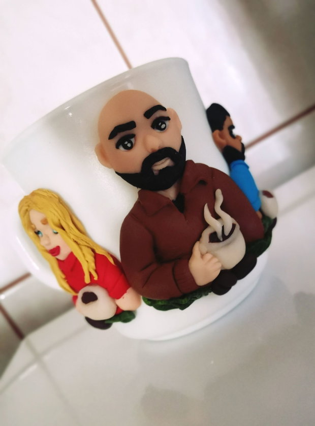 Cana personalizata fimo figurine