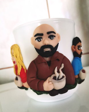 Cana personalizata fimo figurine