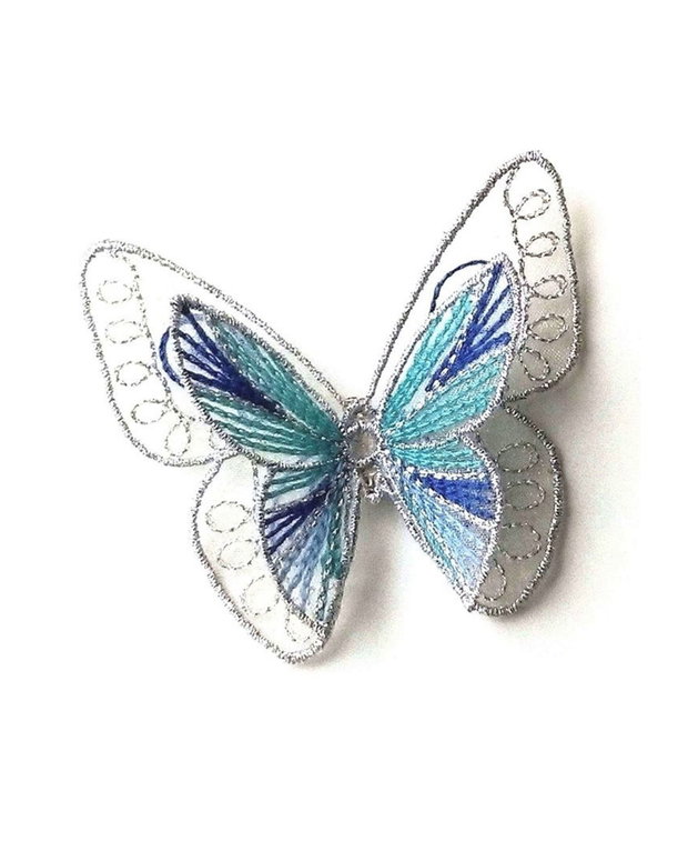 Brosa fluture dublu argintiu