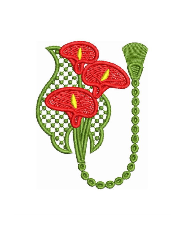 Semn de Carte Brodat Floare Anthurium