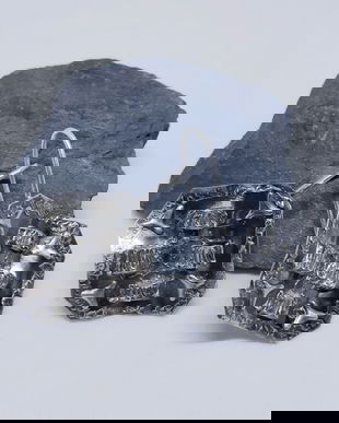 Cercei unicat, rombici, din argint pur, realizati in tehnica kirigami