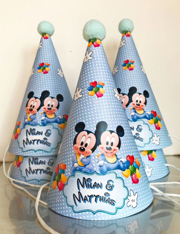Coifuri petrecere gemeni Mickey mouse personalizate