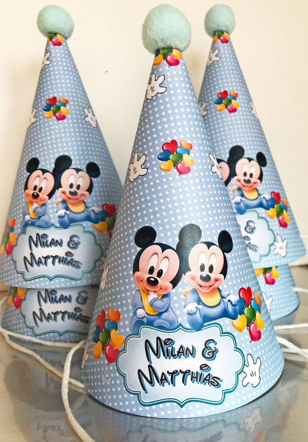Coifuri petrecere gemeni Mickey mouse personalizate