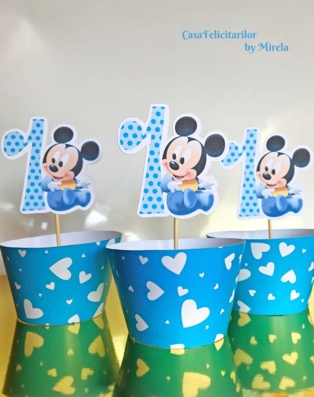 Toppere baby Mickey mouse cu cifra