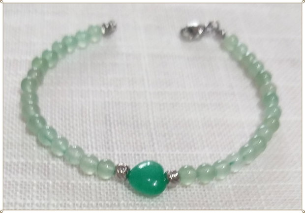 BRATARA-AVENTURIN VERDE SI JAD VERDE