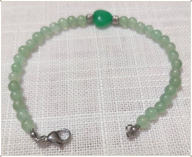 BRATARA-AVENTURIN VERDE SI JAD VERDE