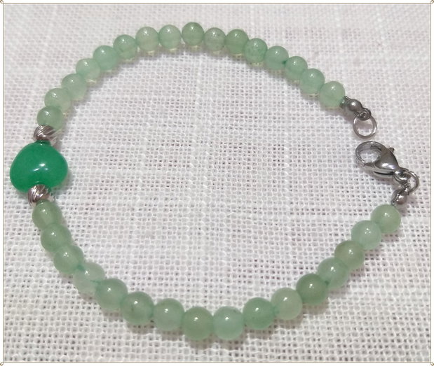 BRATARA-AVENTURIN VERDE SI JAD VERDE