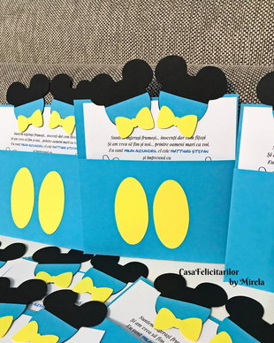 Invitatii botez gemeni Mickey mouse