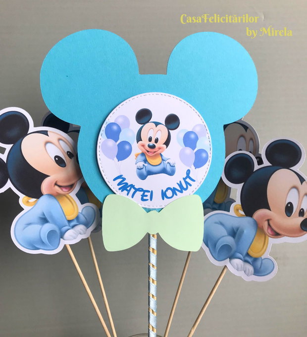 Invitatii botez gemeni Mickey mouse