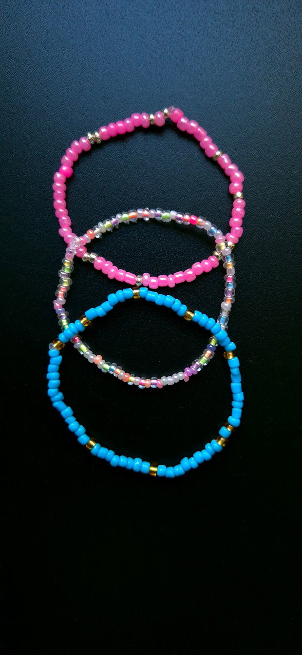 Set bratari elastice colorate pentru fetite