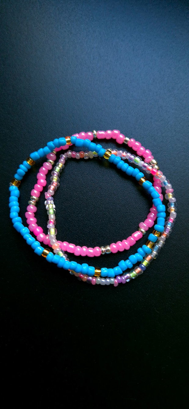 Set bratari elastice colorate pentru fetite