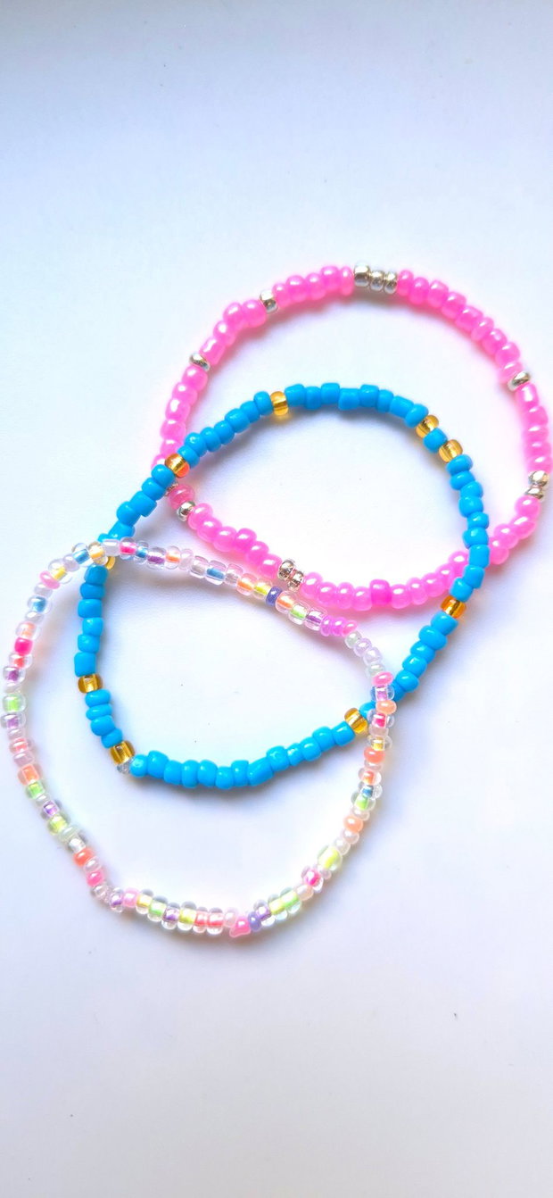 Set bratari elastice colorate pentru fetite