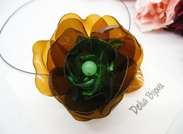 Colier ecofriendly statement din plastic reciclat (cod1257)