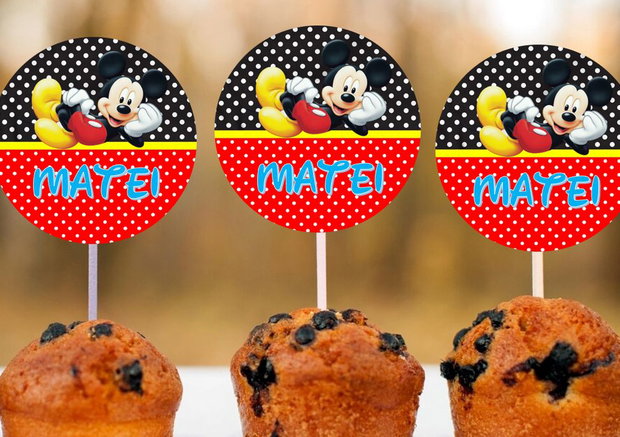 Toppere rotunde Mickey mouse personalizate