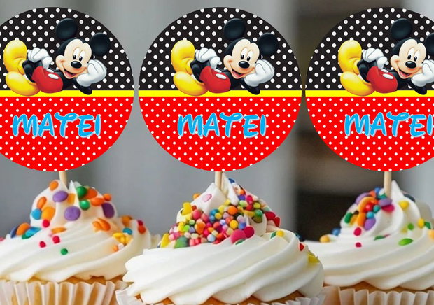 Toppere rotunde Mickey mouse personalizate