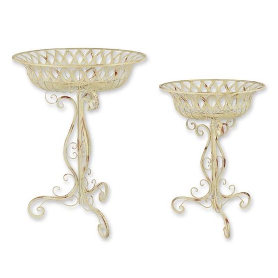 Set doua jardiniere din fier forjat antik white
