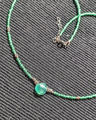 Colier argint calcedonie onix verde brioleta fatetata minimalist boho chic trendy cadou - Transport gratuit