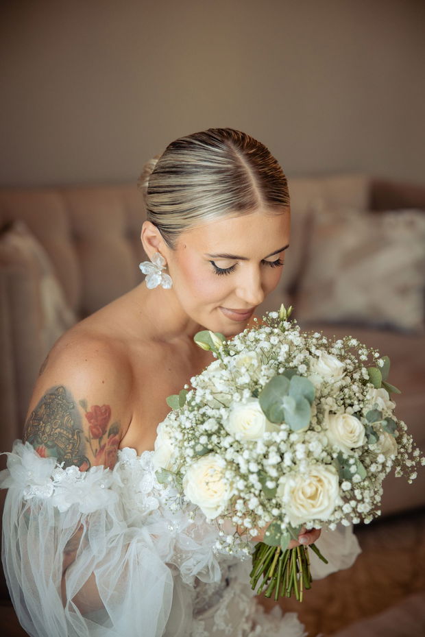 ALINA - Cercei florali cu cristale