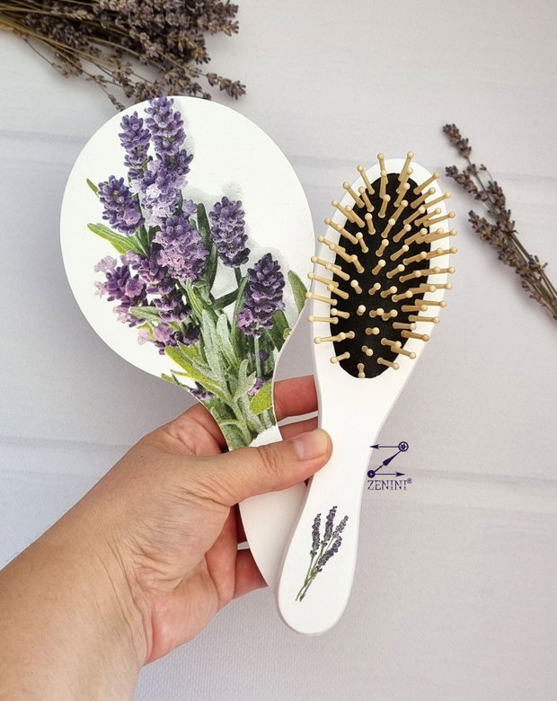 Set gatitul miresei lavanda, set mireasa lavanda, set perie si oglinda lavanda, set tava mireasa, set nunta lavanda, set shabby chic, tava mireasa