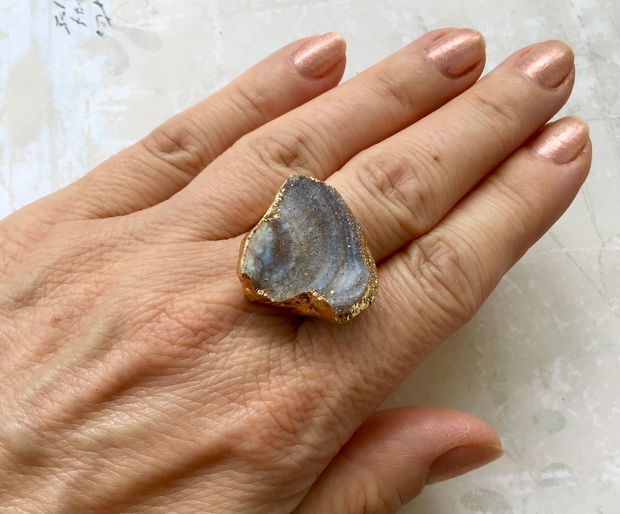 Inel Agata Druzy & alama aurita
