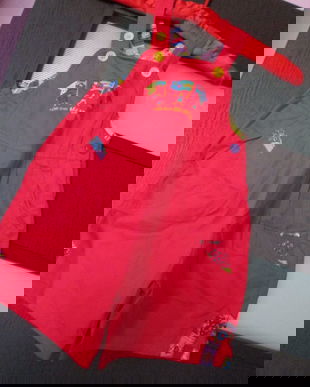 salopeta rosie vesela de vara fetite 74