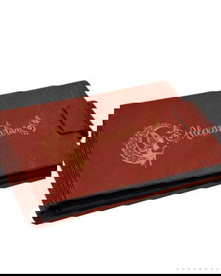 Album foto A5 personalizat, din lemn, Rosu, Piksel, GuestBook, Caiet amintiri copii, Zana pe Luna cu nume