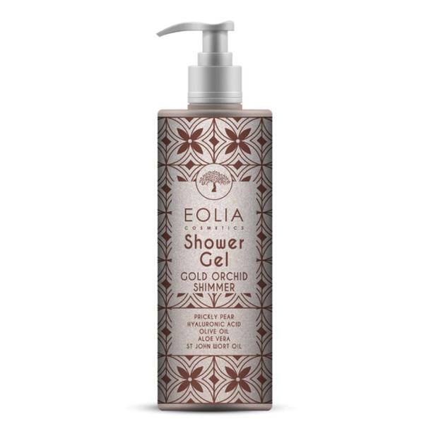 Gel de Dus cu Stralucire si Extract de Orhidee Aurie - Eolia Cosmetics Shower Gel - Gold Orchid Shimmer, 250 ml