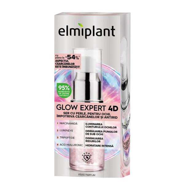 Ser cu Perle, pentru Ochi, Impotriva Cearcanelor si Antirid - Elmiplant Glow Expert 4D, 15 ml